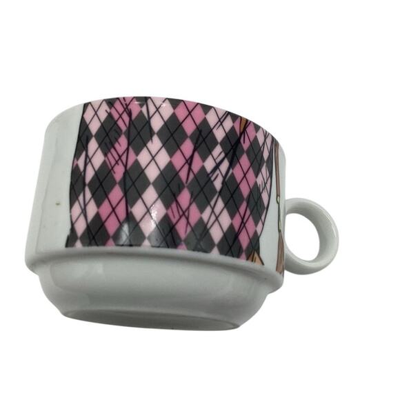 Queenwest Trading Co. Pink Plaid Tea Cup & Saucer Set 2-Piece - Picture 4 of 11